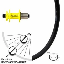 28 Zoll Hinterrad XLC Evo Gelb Ryde Andra 40