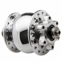 Son 28 Nabendynamo Disc 6-Loch Hohlachse Silbern Poliert