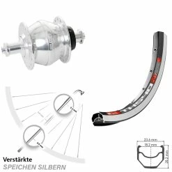 Dt-swiss 28 Zoll Vorderrad Mit Nabendynamo DT Swiss TK 540 Shutter Precision PV-8 Schwarz