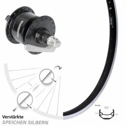 Vorderrad Mit Nabendynamo 28 Zoll Ryde Andra 40 Shimano DH-N72 Schwarz