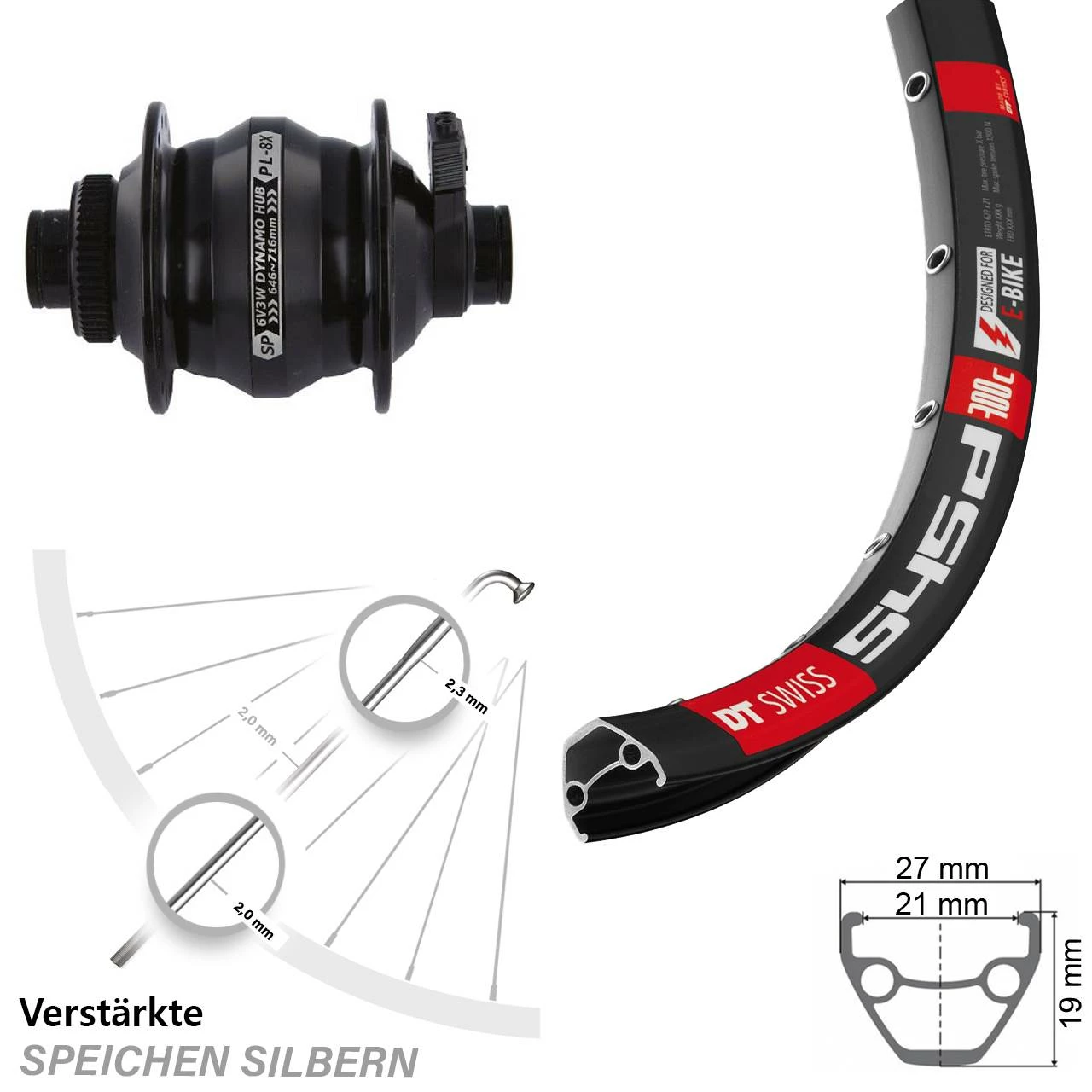 Dt-swiss Vorderrad Mit Nabendynamo DT Swiss 545 Shutter PL-8X Centerlock 29 Zoll 1 Dt-swiss Vorderrad Mit Nabendynamo DT Swiss 545 Shutter PL-8X Centerlock 29 Zoll