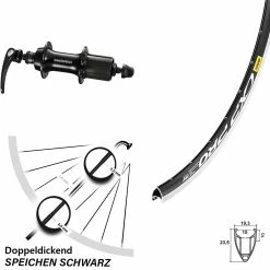Mavic Hinterrad CXP Pro Schwarz Rennrad Shimano 8/9-fach Nabe