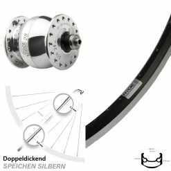 Fahrrad Vorderrad 28 Zoll Ryde Andra 35 Schwarz Son 28 Poliert