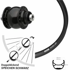 Vorderrad Mit Nabendynamo Son 28-12 Centerlock Ryde Andra 321 27,5 Zoll