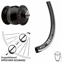 Dt-swiss Son 28 Nabendynamo DT Swiss RR 511 Fahrrad-Laufrad 28 Zoll Schwarz