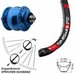 Dt-swiss Nabendynamo Vorderrad Son 28 Centerlock Blau DT Swiss 545 28-29 Zoll