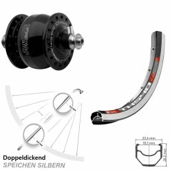 Dt-swiss 28 Zoll Vorderrad Son Delux Nabendynamo DT Swiss TK 540