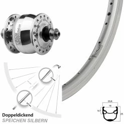 Fahrrad Nabendynamolaufrad Son Delux Silbern Poliert Ryde Andra 10 28 Zoll