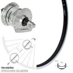 Fahrrad Nabendynamolaufrad Shimano DH3N72 Ryde Andra 40 26 Zoll Schwarz