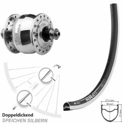 Dt-swiss Vorderrad Rennrad 28 Zoll DT Swiss RR 411 Schwarz Son Delux Poliert