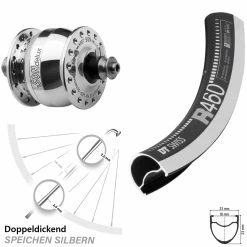 Dt-swiss Vorderes Rad Mit Nabendynamo Son Delux DT Swiss R 460