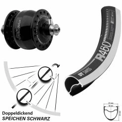 Dt-swiss Rennrad-Vorderrad Mit Nabendynamo Son Delux DT Swiss R 460