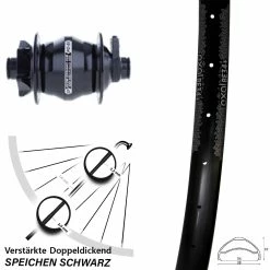 Vorderes Laufrad 29 Zoll Exal BE34+ Schwarz Shutter Boost Nabendynamo 6-Loch