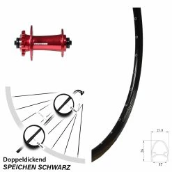 28 Zoll Laufrad Novatec Rot Exal GR 17 Für 6-Loch