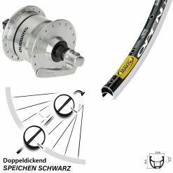 Nabendynamo Vorderrad Shimano DH-3N72 Mavic Open Pro SUP 28 Zoll