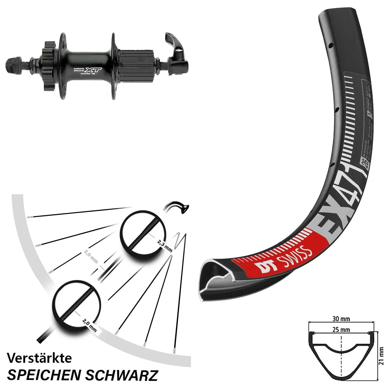 Dt-swiss Hinterrad DT Swiss EX 471 26 Zoll Mit Shimano XT 6-Loch Nabe 1 Dt-swiss Hinterrad DT Swiss EX 471 26 Zoll Mit Shimano XT 6-Loch Nabe