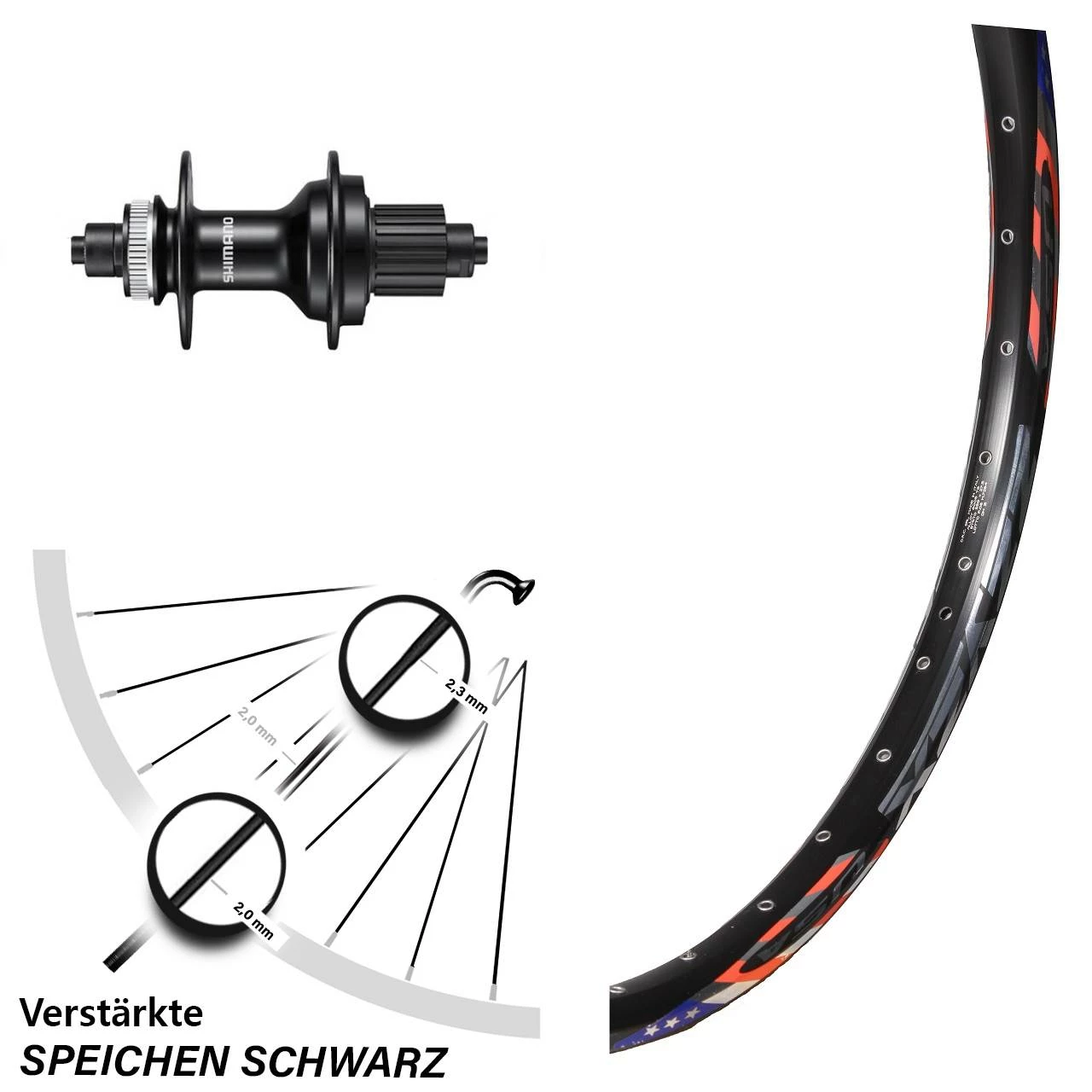 26 Zoll Hinterrad Shimano FH-MT500 Microspline Mit Felge DRC Disc 28mm 1 26 Zoll Hinterrad Shimano FH-MT500 Microspline Mit Felge DRC Disc 28mm