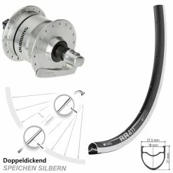 Dt-swiss Shimano DH3N72 Nabendynamo DT Swiss RR 411 Rennrad-Vorderrad