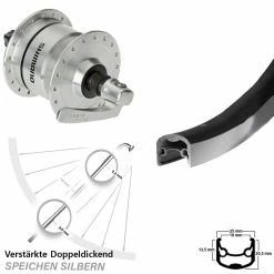 28 Zoll Vorderrad Ryde Andra 30 Schwarz Shimano DH3N72 Nabendynamo