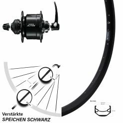 27,5 Zoll Ryde Andra 40 Vorderrad Shimano Nabendynamo Alfine Schwarz