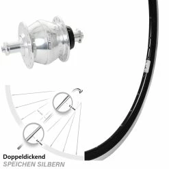 Vorderrad 28 Zoll Ryde Dutch 19 Schwarz Shutter Precision Nabendynamo