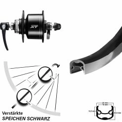 28 Zoll Vorderrad Ryde Andra 30 Schwarz Mit Shimano DH-T8000