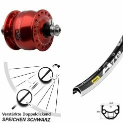 Nabendynamo Vorderrad Son Delux Rot Mavic A 719 28 Zoll