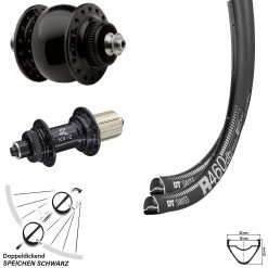 Dt-swiss Laufradsatz Road Disc DT Swiss R 460 Mit Nabe KX-G Shimano 11-fach Dynamo Son Delux