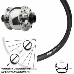 Vorderrad 27,5 Zoll Mit Nabendynamo Son 28-15 Rot Eloxiert Ryde Andra 321