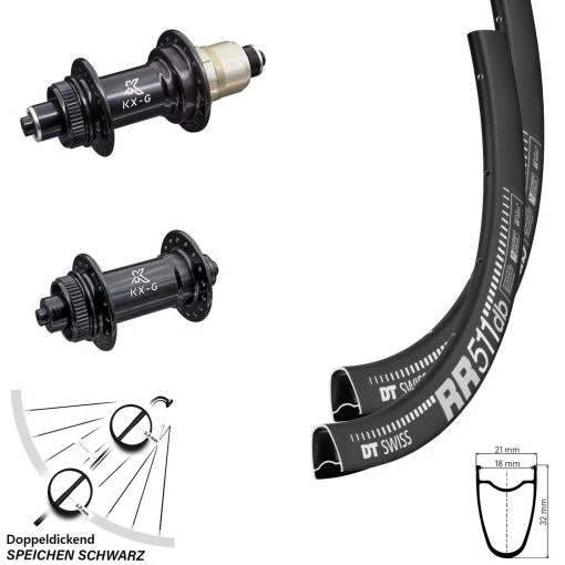 Dt-swiss Laufradsatz Road Disc DT Swiss RR 511 Nabe KX-G 5/100 5/135 Mm Sram XD-R 12-fach Tubeless -Rennrad Store 8244845