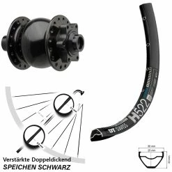 Dt-swiss 27,5 ZollNabendynamovorderrad Son 28-15 DT Swiss H 522 Boost