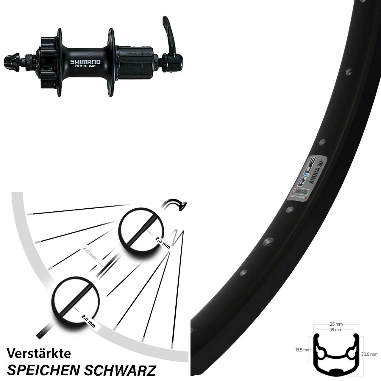 28/29 Zoll Ryde Andra 30 Mit Shimano Alivio Nabe 8/9/10-fach 1 28/29 Zoll Ryde Andra 30 Mit Shimano Alivio Nabe 8/9/10-fach