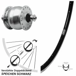 28 Zoll Nabendynamo Vorderrad Ryde Andra 20 Son Delux