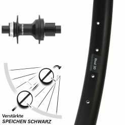 27,5 Zoll Hinterrad Shimano FH-MT410 Ryde Rival 30 Für Steckachse
