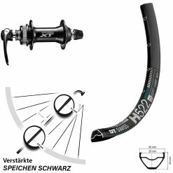 Dt-swiss 29 Zoll Vorderrad DT Swiss H 522 Mit Shimano Deore XT HB-M8000