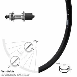 28 Zoll Hinteres Rad Ryde Andra 40 Disc Mit Shimano Alivio FH-M4050 Nabe