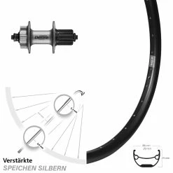 24 Zoll Hinterrad Shimano Deore FH-M525A Ryde Andra 29 Disc Für 6-Loch