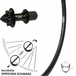 Hinterrad 29 Zoll Rodi Ryde DP 19 XLC Evo 8-11-fach Schwarz