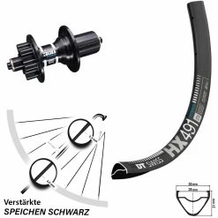 Dt-swiss Hinterrad 27,5 Zoll DT Swiss HX 491 DB 350 Hybrid 5x135 Mm 6-Loch