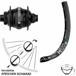 Dt-swiss 29 Zoll Nabendynamolaufrad DT Swiss H 522 Shutter Precision PL-8X-M 12x100 Centerlock