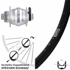 Vorderrad Mit Nabendynamo Shutter Precision PL-8XM 12x100 Ryde Andra 30 Disc 28 Zoll