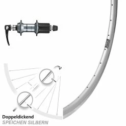 Shimano105 FH-R7000 Ryde X-Plorer Silber Hinterrad