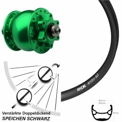 SON 28 Rot Nabendynamo Ryde Andra 321 Disc Vorderrad 28-29 Zoll