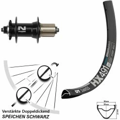 Dt-swiss 29 Zoll Hinteres Rad DT Swiss HX 491 Schnellspanner Novatec D042 Nabe 10/11-fach