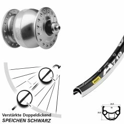 28 Zoll Vorderrad Mit Nabendynamo Mavic A 719 Son 28 Silber