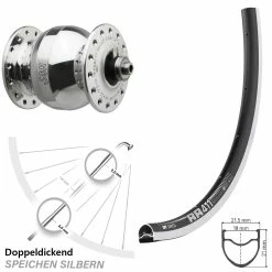 Dt-swiss Dynamo Vorderrad SON Delux Wide Body Silben Poliert DT Swiss RR 411 Felgenbremse