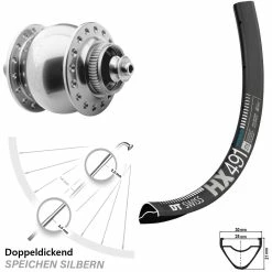 Dt-swiss Laufrad 29 Zoll DT Swiss HX 491 DB Disc Schwarz Son 28 Silbern Eloxiert