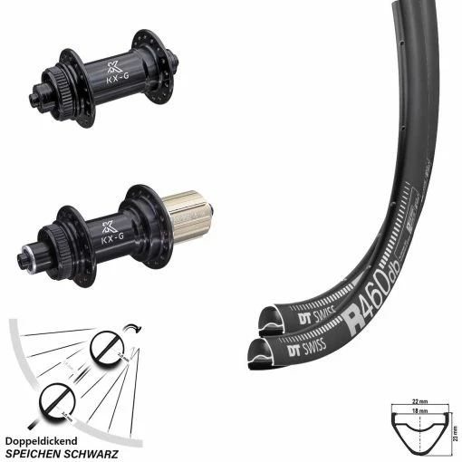 Dt-swiss Laufradsatz 28 Zoll Road Disc KX-G Nabe Centerlock 100/135 Mm 11-fach DT Swiss R 460 -Rennrad Store 8251395