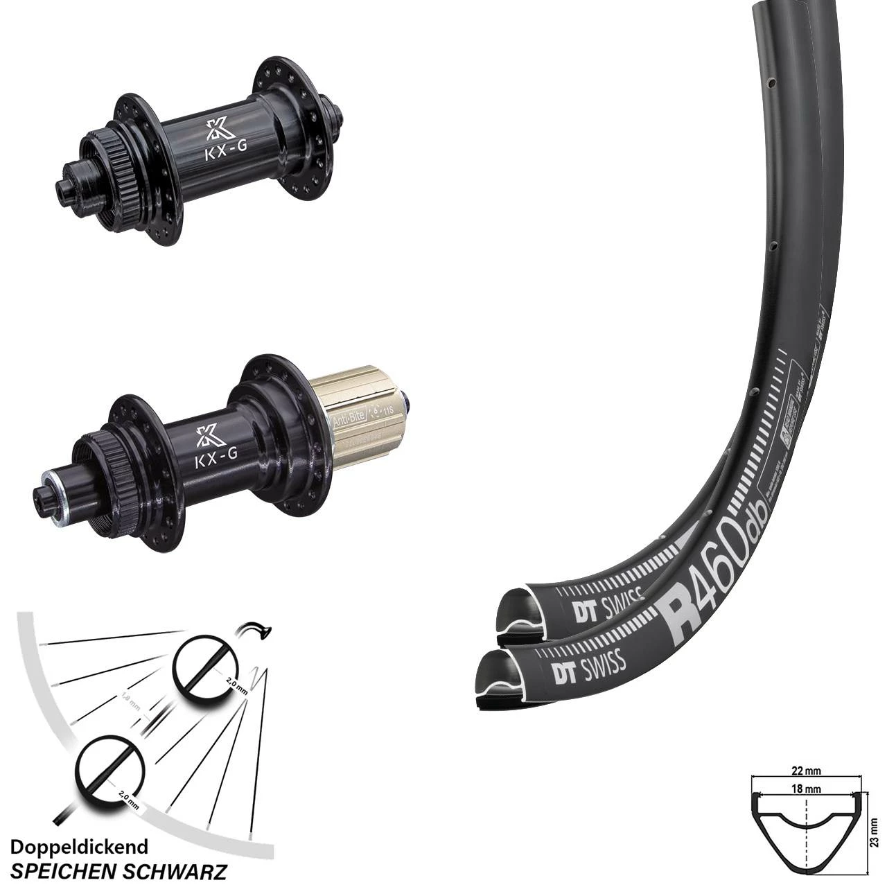 Dt-swiss Laufradsatz 28 Zoll Road Disc KX-G Nabe Centerlock 100/135 Mm 11-fach DT Swiss R 460 1 Dt-swiss Laufradsatz 28 Zoll Road Disc KX-G Nabe Centerlock 100/135 Mm 11-fach DT Swiss R 460