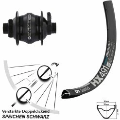 Dt-swiss Shutter PL8X Nabendynamo DT Swiss HX-491 MTB-Vorderrad 29 Zoll